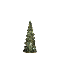 Kerstboompje glas led op batterij met timer 25x11 cm groen - Annas collection