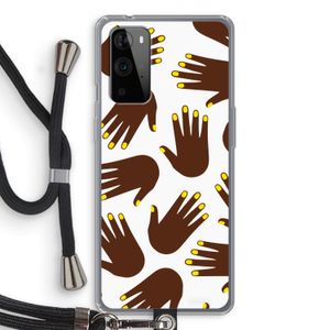 Hands dark: OnePlus 9 Pro Transparant Hoesje met koord