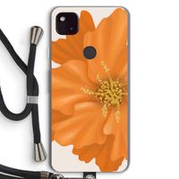 Orange Ellila flower: Pixel 4a 5G Transparant Hoesje met koord