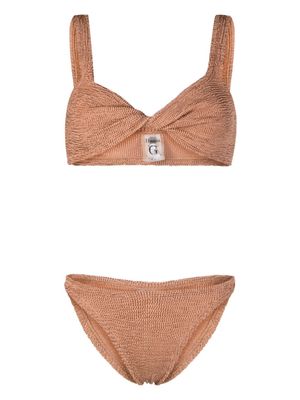 Hunza G bikini Juno à design torsadé - Marron