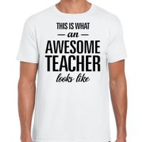 This is what an awesome teacher looks like cadeau t-shirt wit heren 2XL  - - thumbnail