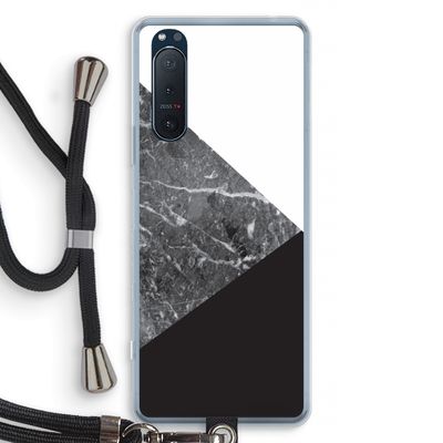 Combinatie marmer: Sony Xperia 5 II Transparant Hoesje met koord