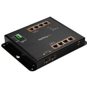 StarTech.com 8 poorts PoE+ Gigabit ethernet switch met 2 SFP connecties managed wandmonteerbaar met