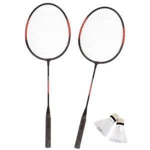 Badminton set rood/zwart met 2 shuttles en opbergtas