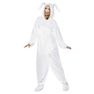 Wit konijn/haas jumpsuit voor volwassenen 52-54 (L)  -