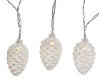 LED Dennenappel lichtsnoer 380 cm 20L transparant/warm wit - Lumineo