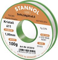 Stannol Kristall 611 Fairtin Soldeertin, loodvrij Loodvrij Sn96,5Ag3Cu0,5 REM1 100 g 1 mm - thumbnail