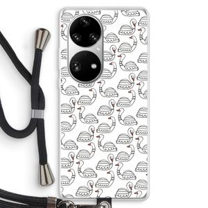 Zwanen: Huawei P50 Pro Transparant Hoesje met koord