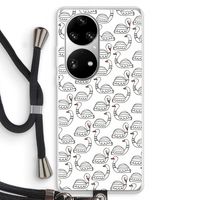 Zwanen: Huawei P50 Pro Transparant Hoesje met koord