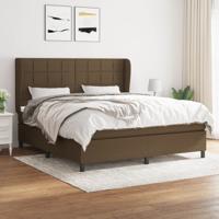 Boxspring met matras stof donkerbruin 180x200 cm
