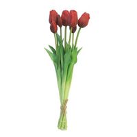 Bosje Tulpen Sally Classic rood kunstbloem - Nova Nature