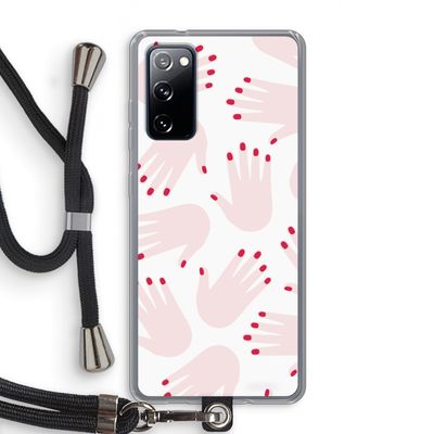Hands pink: Samsung Galaxy S20 FE / S20 FE 5G Transparant Hoesje met koord