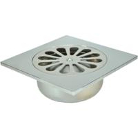 Riko Doucheput - met Onderuitlaat - 14x14cm - Chroom