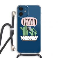 I love cacti: iPhone 12 mini Transparant Hoesje met koord