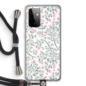 Sierlijke bloemen: Samsung Galaxy A72 5G Transparant Hoesje met koord