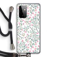 Sierlijke bloemen: Samsung Galaxy A72 5G Transparant Hoesje met koord