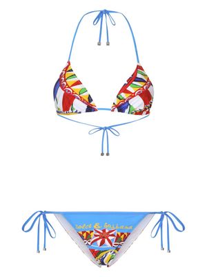 Dolce & Gabbana bikini à imprimé Carretto - Rouge