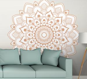 Wanddecoratie stickers Crèmekleurige mandala