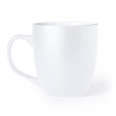 Koffie Drinkbeker/mok - wit - 440 ml - Keramiek - Koffie mokken/bekers voor onbijt en lunch