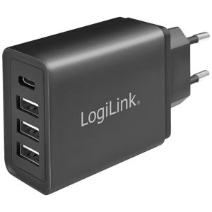 LogiLink Ladegerät USB-oplader 15 W Binnen, Thuis Uitgangsstroom (max.) 2400 mA Aantal uitgangen: 4 x USB-C bus, USB-A