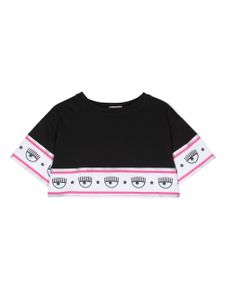 Chiara Ferragni Kids t-shirt en coton à logo - Noir