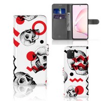 Telefoonhoesje met Naam Samsung Note 10 Lite Skull Red