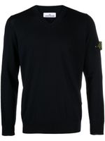 Stone Island pull en laine vierge à patch Compass - Bleu - thumbnail