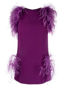 Elie Saab blouse en crêpe à détails de plumes - Violet