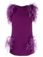 Elie Saab blouse en crêpe à détails de plumes - Violet