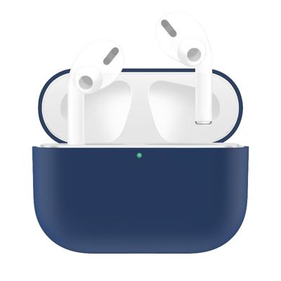 Voor AirPods Pro effen kleur silicone oortelefoon beschermhoes (donkerblauw)
