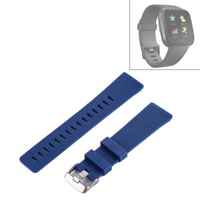 Voor Fitbit versa eenvoudige mode siliconen horlogebandje (donkerblauw)