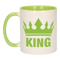 Cadeau King mok/ beker groen wit 300 ml - thumbnail