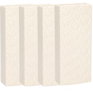 Waterverdamper - 4x - creme wit - keramiek - 400 ml - radiatorbak luchtbevochtiger - 7,4 x 17,7 cm