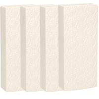 Waterverdamper - 4x - creme wit - keramiek - 400 ml - radiatorbak luchtbevochtiger - 7,4 x 17,7 cm