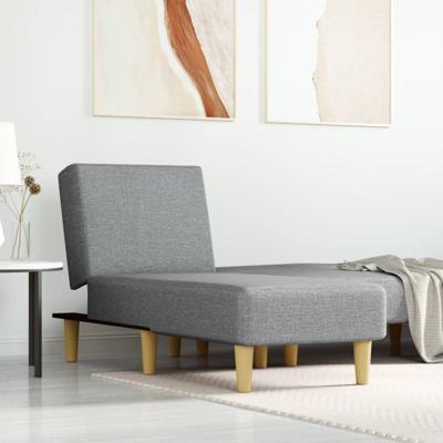 Chaise longue stof lichtgrijs
