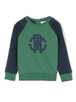 Roberto Cavalli Junior sweat en coton à logo imprimé - Vert - thumbnail