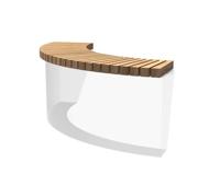 Houten zitting buitenbocht recht 150x150cm. Houten zitting buitenbocht recht 150x150cm.