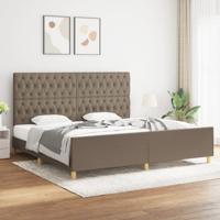 Bedframe met hoofdeinde stof taupe 200x200 cm