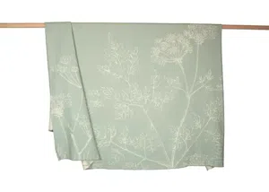 David Fussenegger David Fussenegger LUCA flannel cotton plaid Botanical Motif 240x220 cm Hellgrün