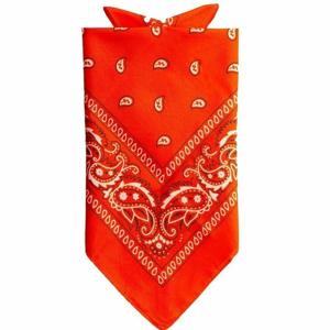 Traditionele bandana - oranje - 52 x 55 cm - polyester - hoofddoek - zakdoek