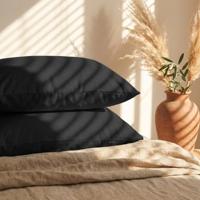 2-Pack Kussenslopen Katoen - Zwart - Dekbed-Discounter.nl