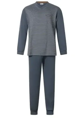 Heren pyjama Warme Dikke Tricot - V-hals - Winter pyjama mannen