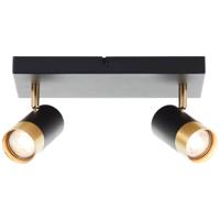 Brilliant 2-lichts opbouwspotVigolo zwart met goud - G03413/86