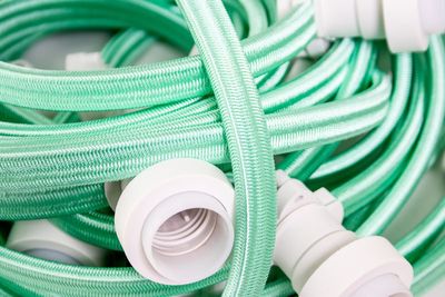 Prikkabel textiel azuur blauw 12 meter 10x E27 fitting wit Perluci