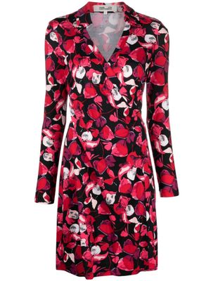 DVF Diane von Furstenberg robe-portefeuille Jeanne à fleurs - Noir