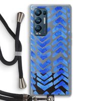 Blauwe pijlen: Oppo Find X3 Neo Transparant Hoesje met koord
