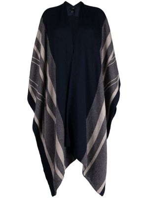 VOZ poncho en alpaga à rayures - Bleu
