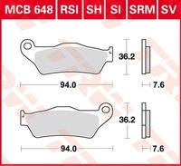 TRW Remblokken, en remschoenen voor de moto, MCB648 Allround organisch