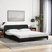Bedframe zonder matras stof zwart 180x200 cm