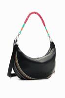 Middelgrote tas met borduursels - BLACK - U
